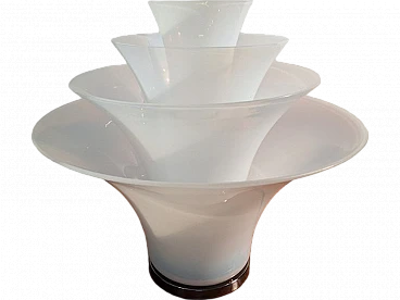 Lampada da tavolo Petal in vetro di Murano bianco, anni 2000