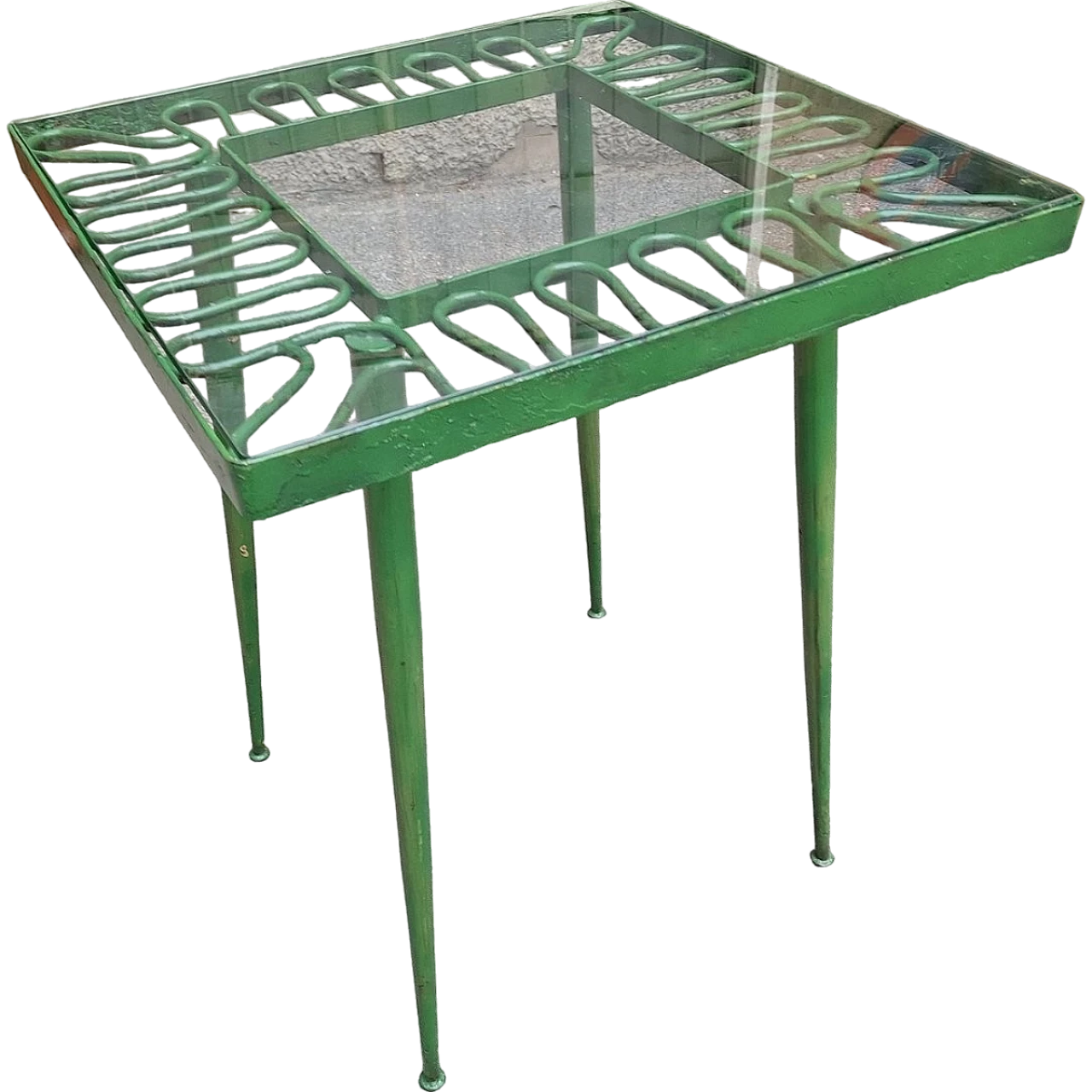 Outdoor table in green lacquered iron by Gio Ponti, 1950s 5