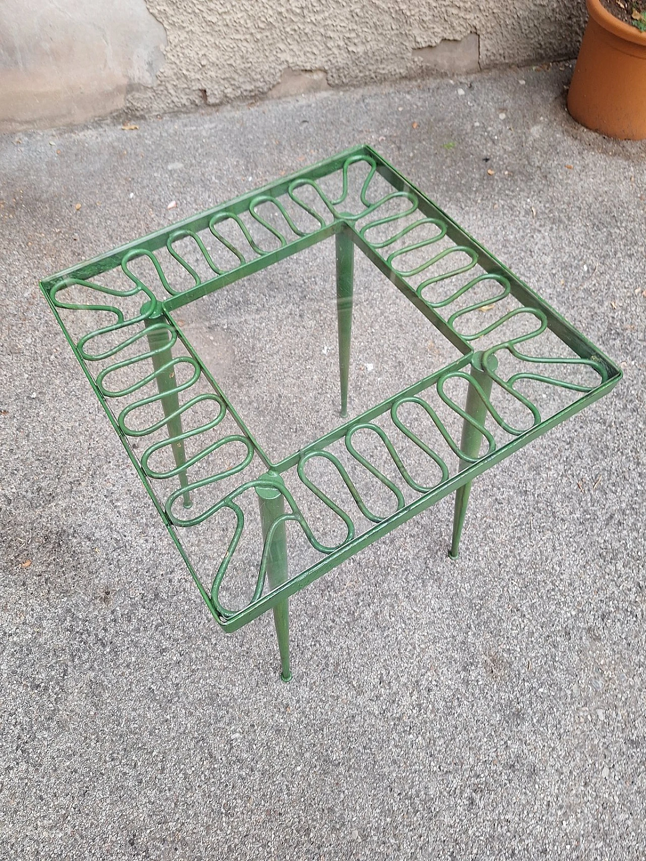 Outdoor table in green lacquered iron by Gio Ponti, 1950s 3