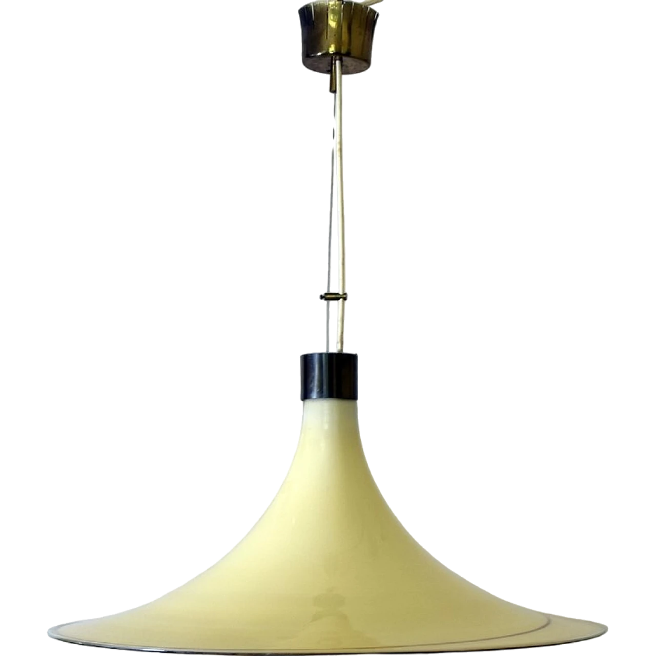 Lampada da soffitto in vetro di Murano e ottone, anni '70 9