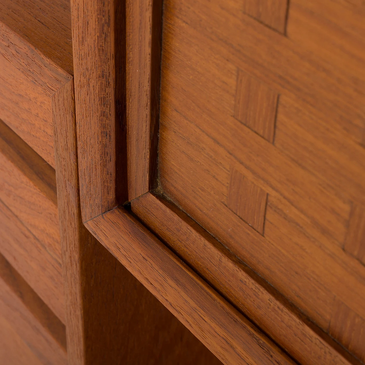 Modular teak wall unit with hidden desk by P. Cadovius for Cado, 1960s 13