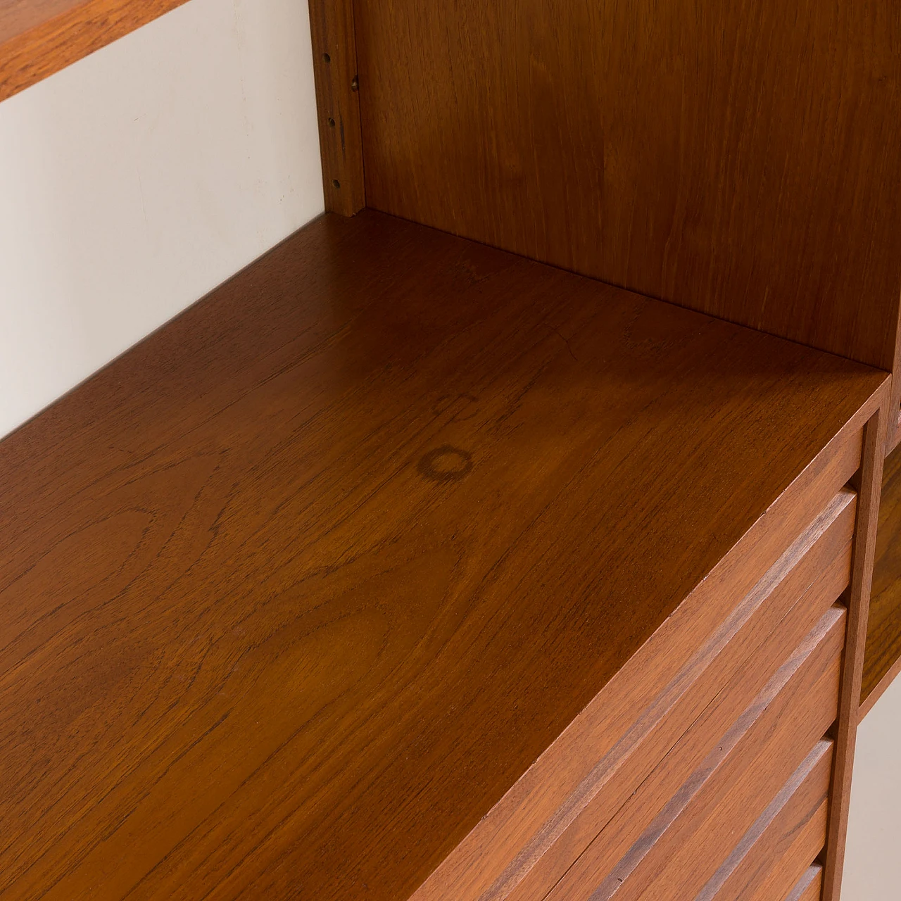 Modular teak wall unit with hidden desk by P. Cadovius for Cado, 1960s 16