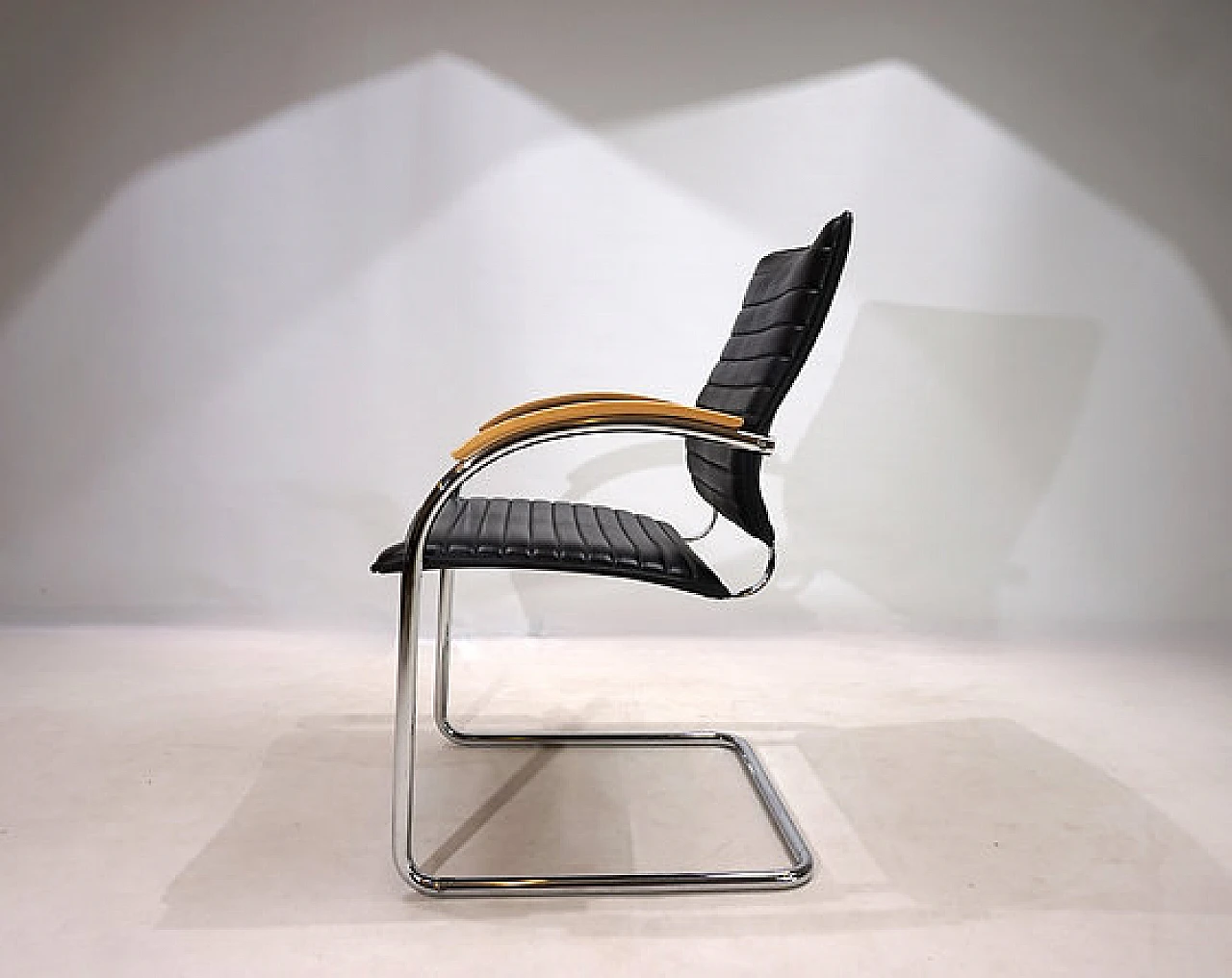 S74 leather & chromed metal chair by Josef Gorcica for Thonet, 1990s 2