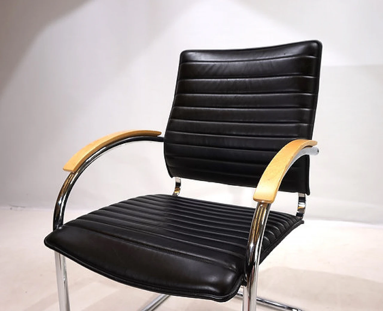 S74 leather & chromed metal chair by Josef Gorcica for Thonet, 1990s 3