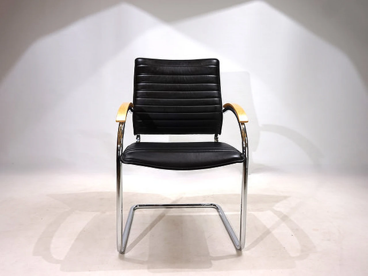 S74 leather & chromed metal chair by Josef Gorcica for Thonet, 1990s 5