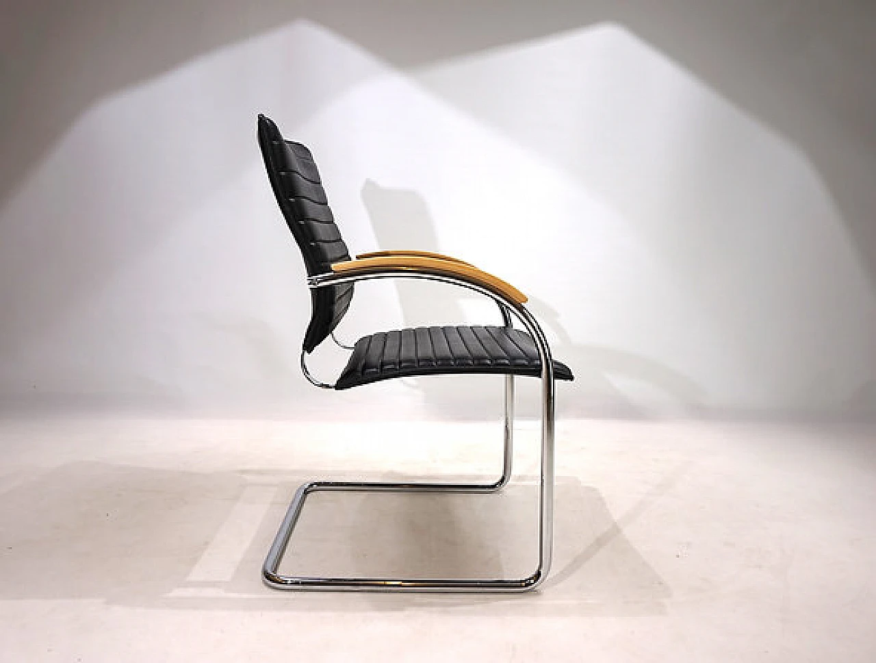 S74 leather & chromed metal chair by Josef Gorcica for Thonet, 1990s 7