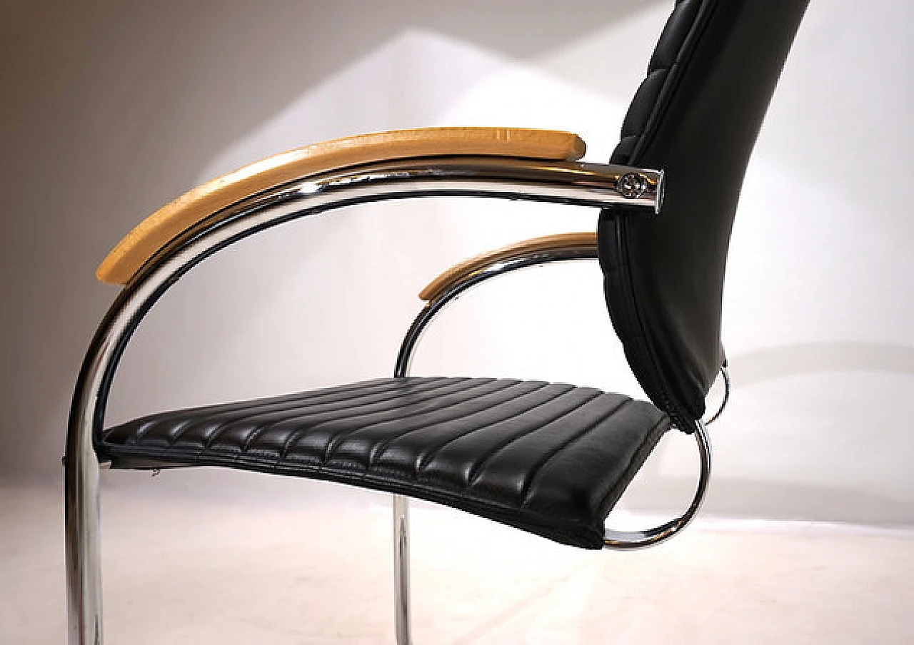 S74 leather & chromed metal chair by Josef Gorcica for Thonet, 1990s 16