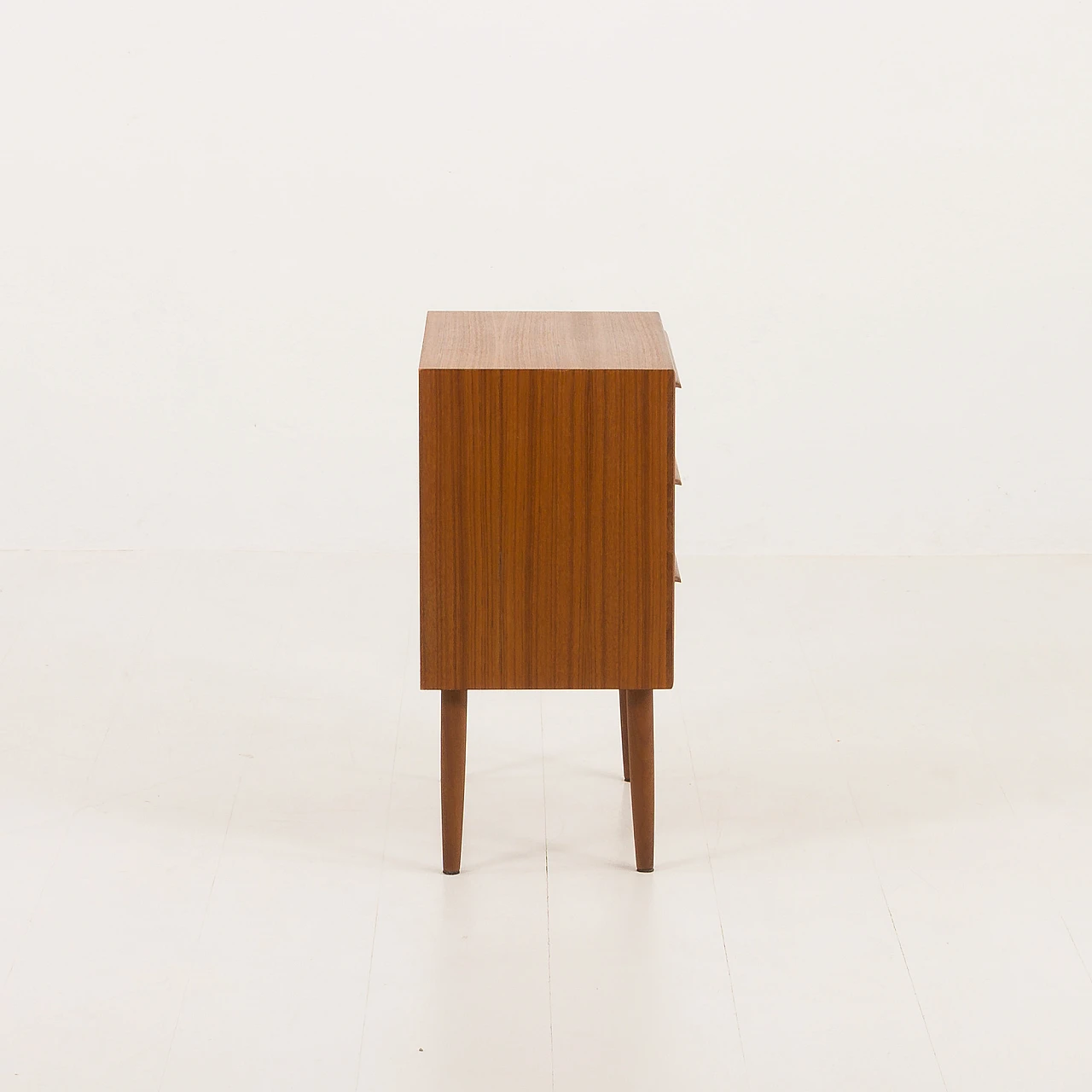 Danish teak bedside table with three drawers, 1960s 4