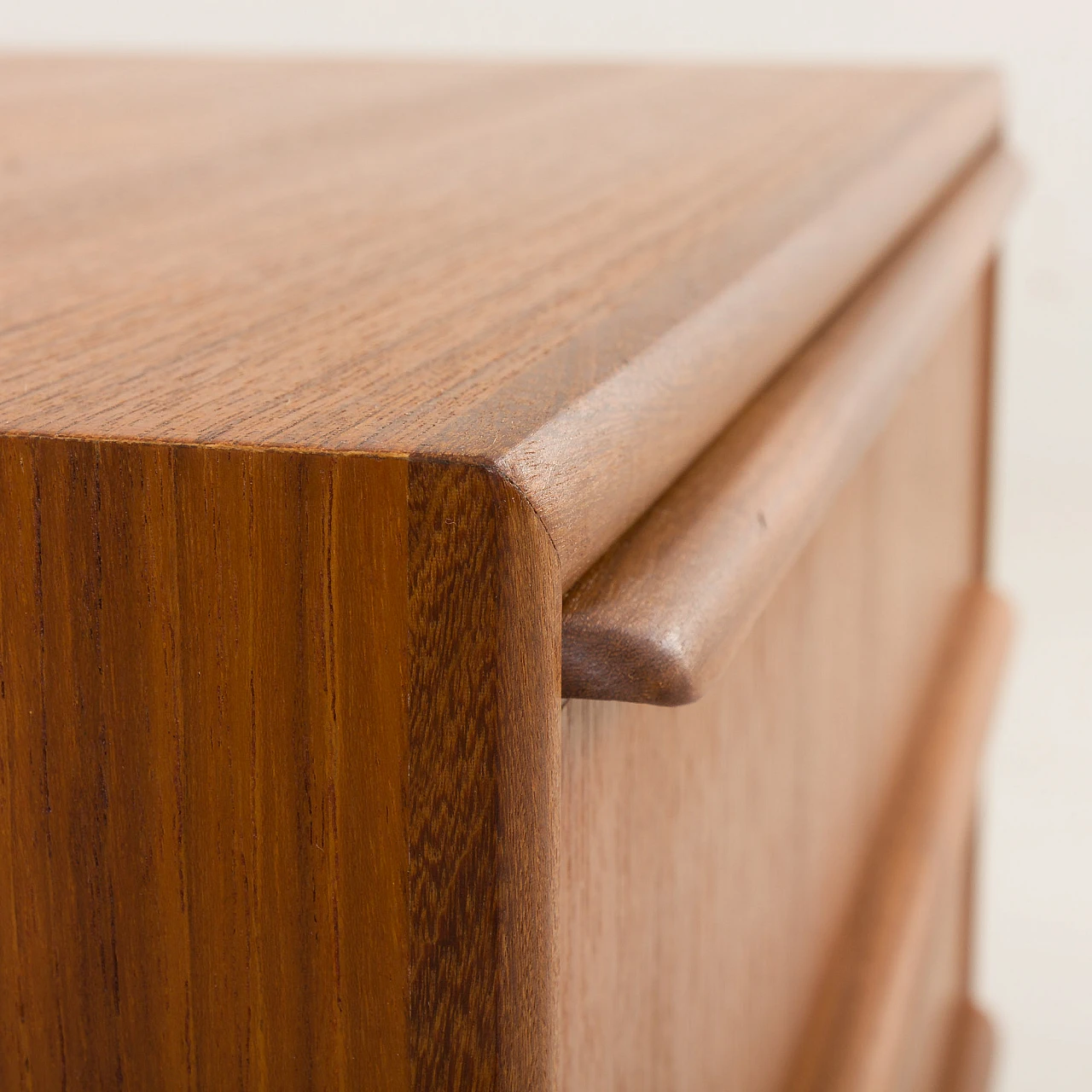 Danish teak bedside table with three drawers, 1960s 10