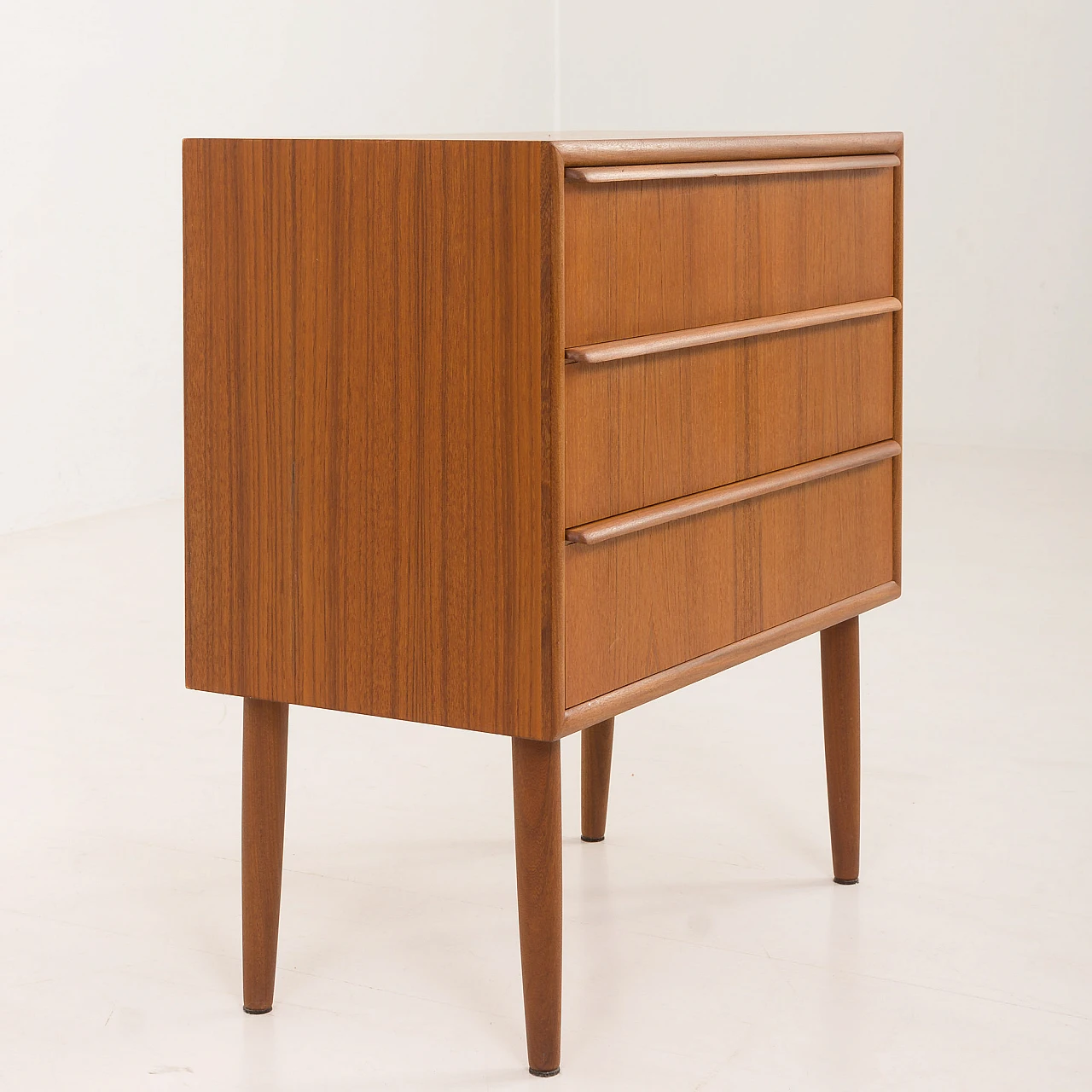 Danish teak bedside table with three drawers, 1960s 11