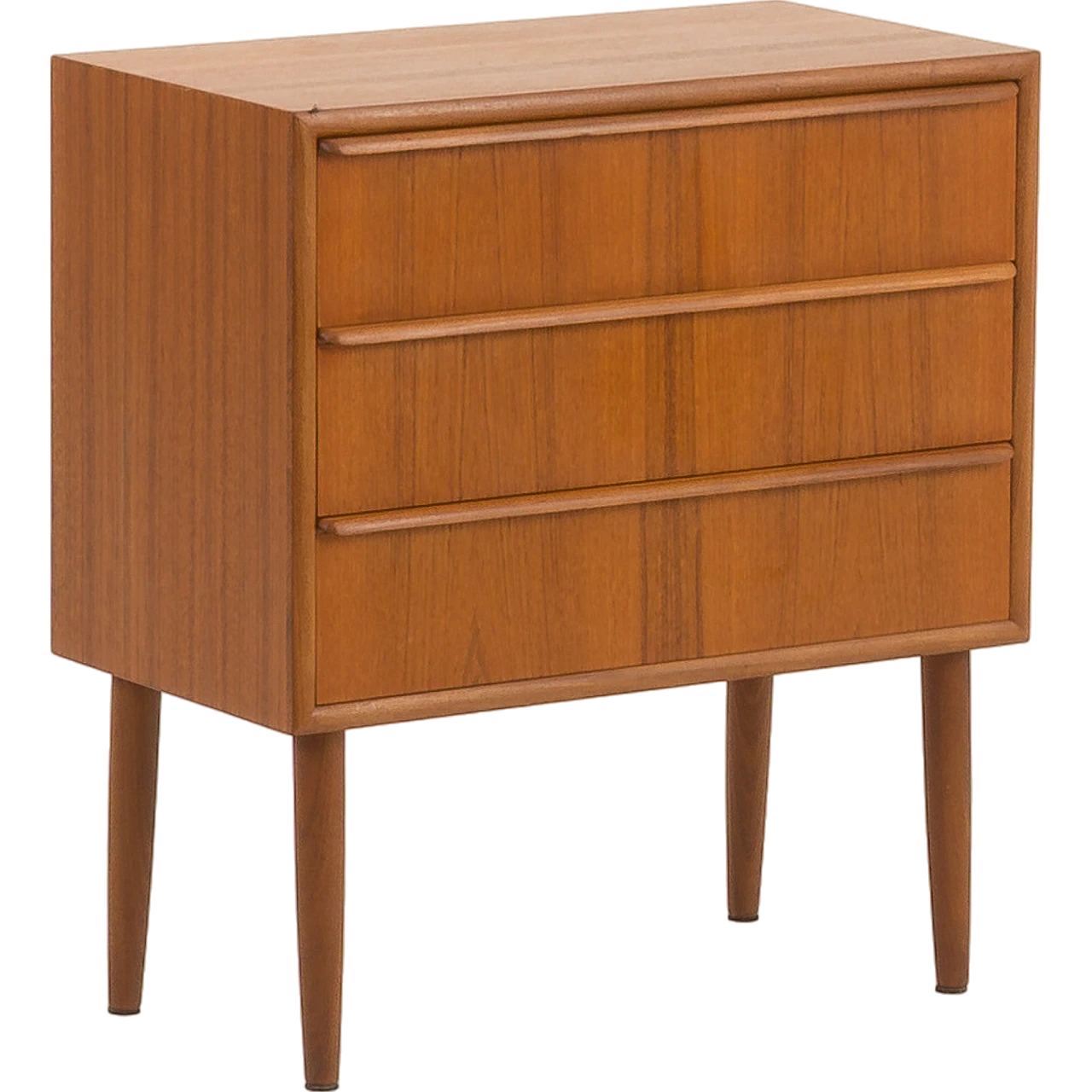 Danish teak bedside table with three drawers, 1960s 13