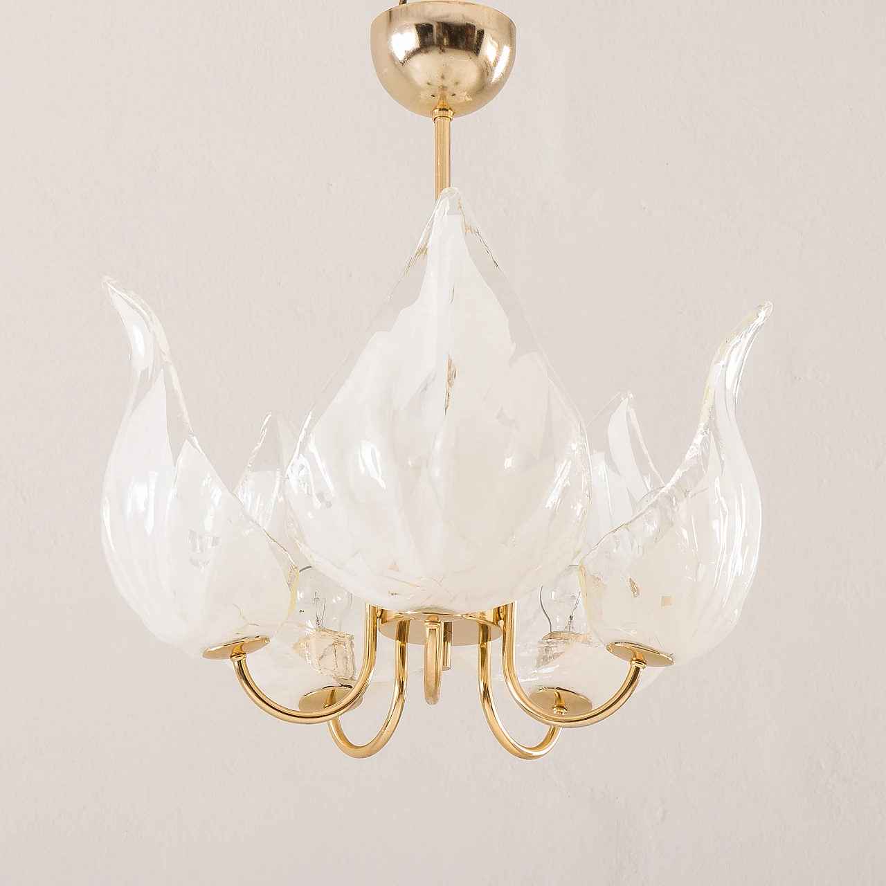 Murano glass and brass chandelier by La Murrina, 1970s 3