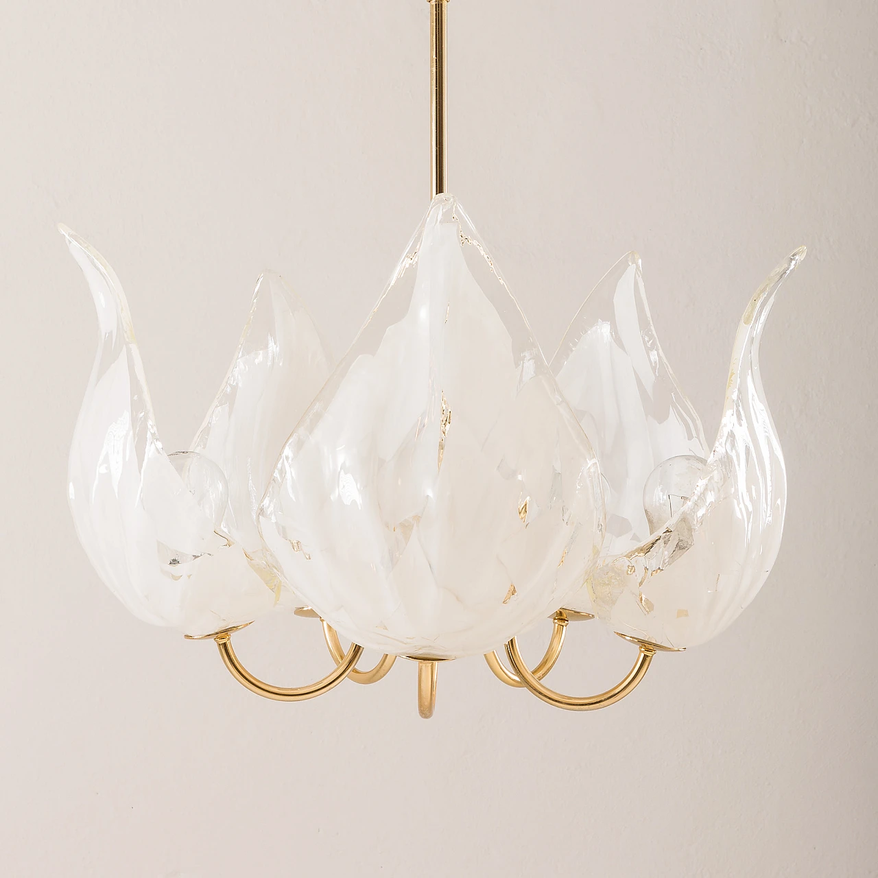 Murano glass and brass chandelier by La Murrina, 1970s 4