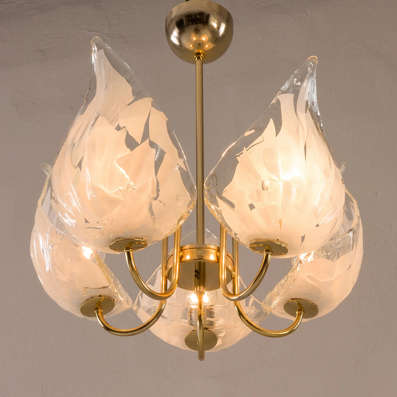 Murano glass and brass chandelier by La Murrina, 1970s 7