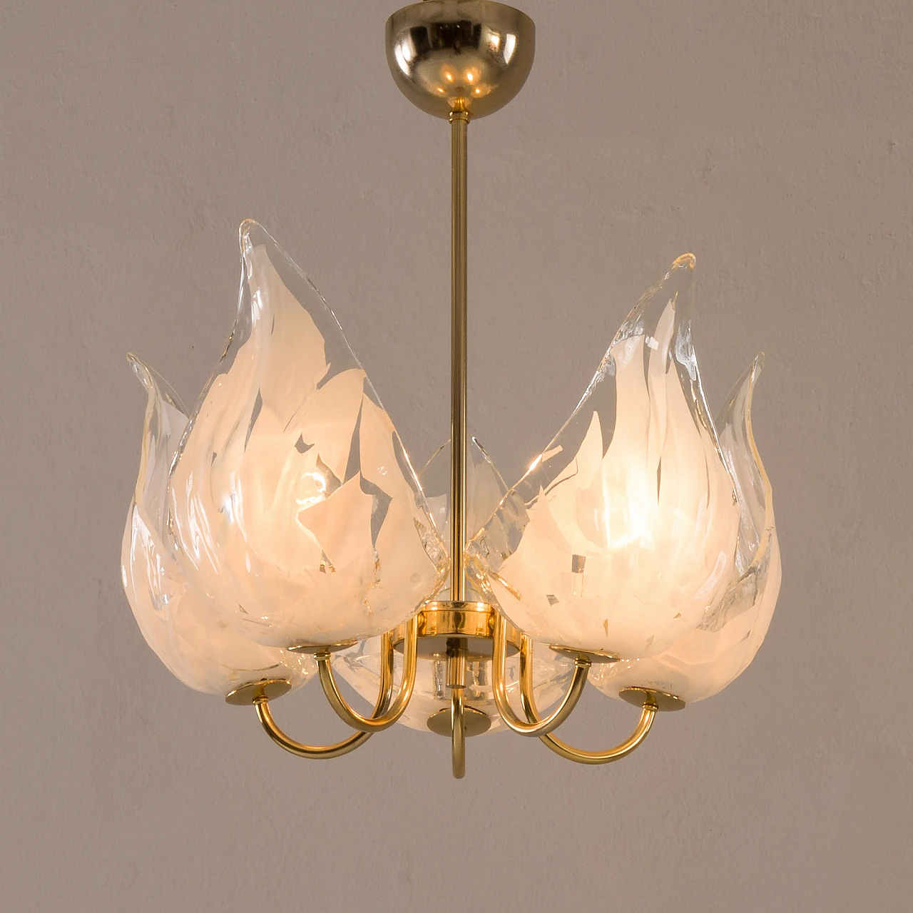 Murano glass and brass chandelier by La Murrina, 1970s 8