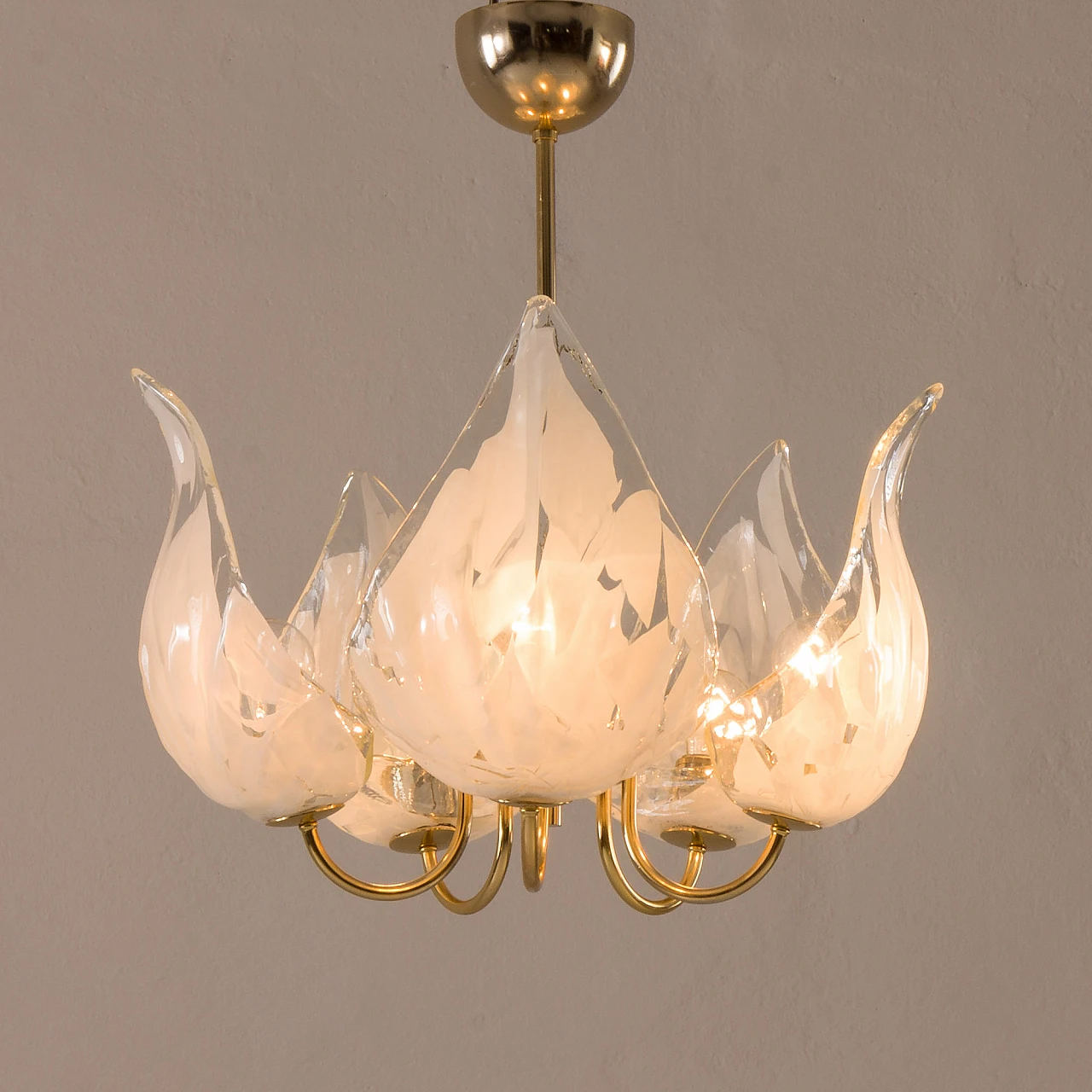 Murano glass and brass chandelier by La Murrina, 1970s 9