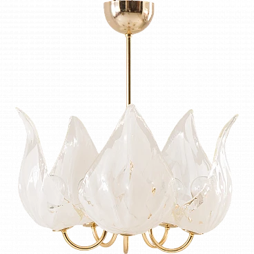 Murano glass and brass chandelier by La Murrina, 1970s