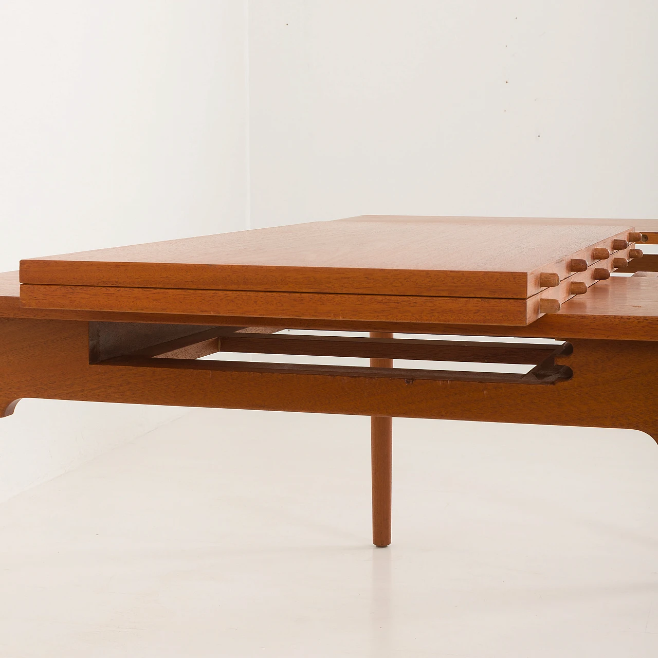 Square extendable teak table by H. J. Wegner for PP Mobler, 1960s 9