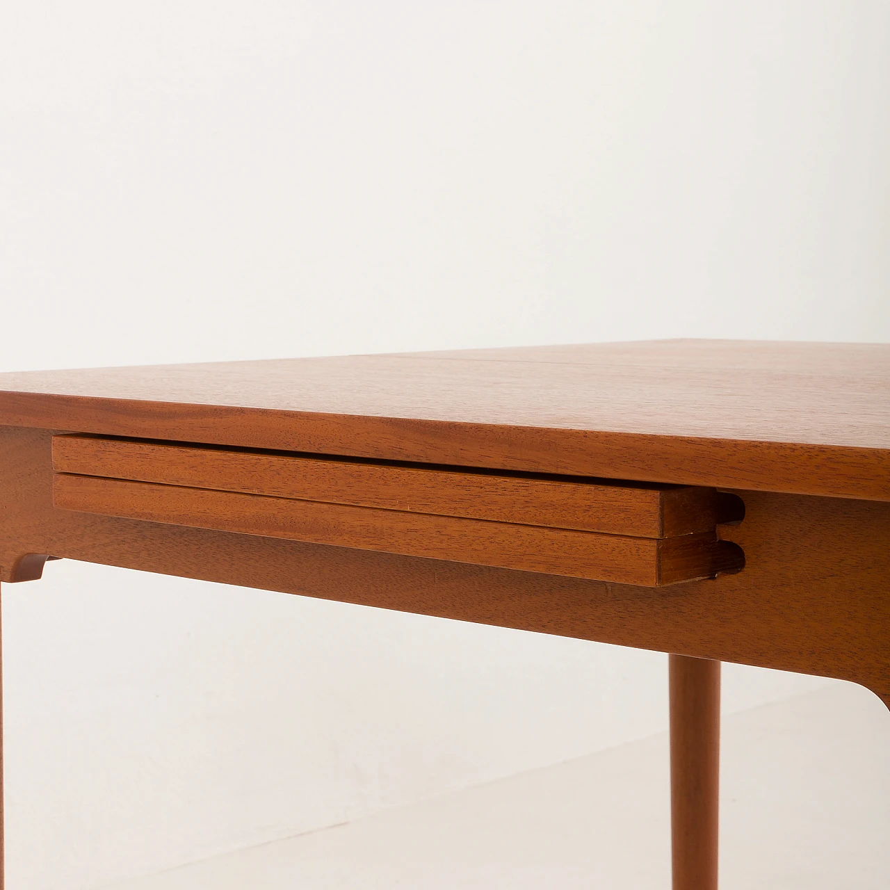 Square extendable teak table by H. J. Wegner for PP Mobler, 1960s 10