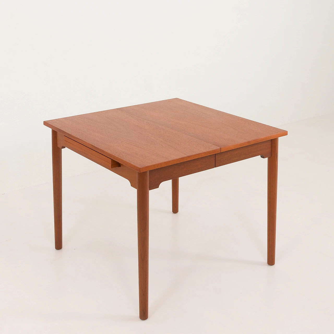 Square extendable teak table by H. J. Wegner for PP Mobler, 1960s 11