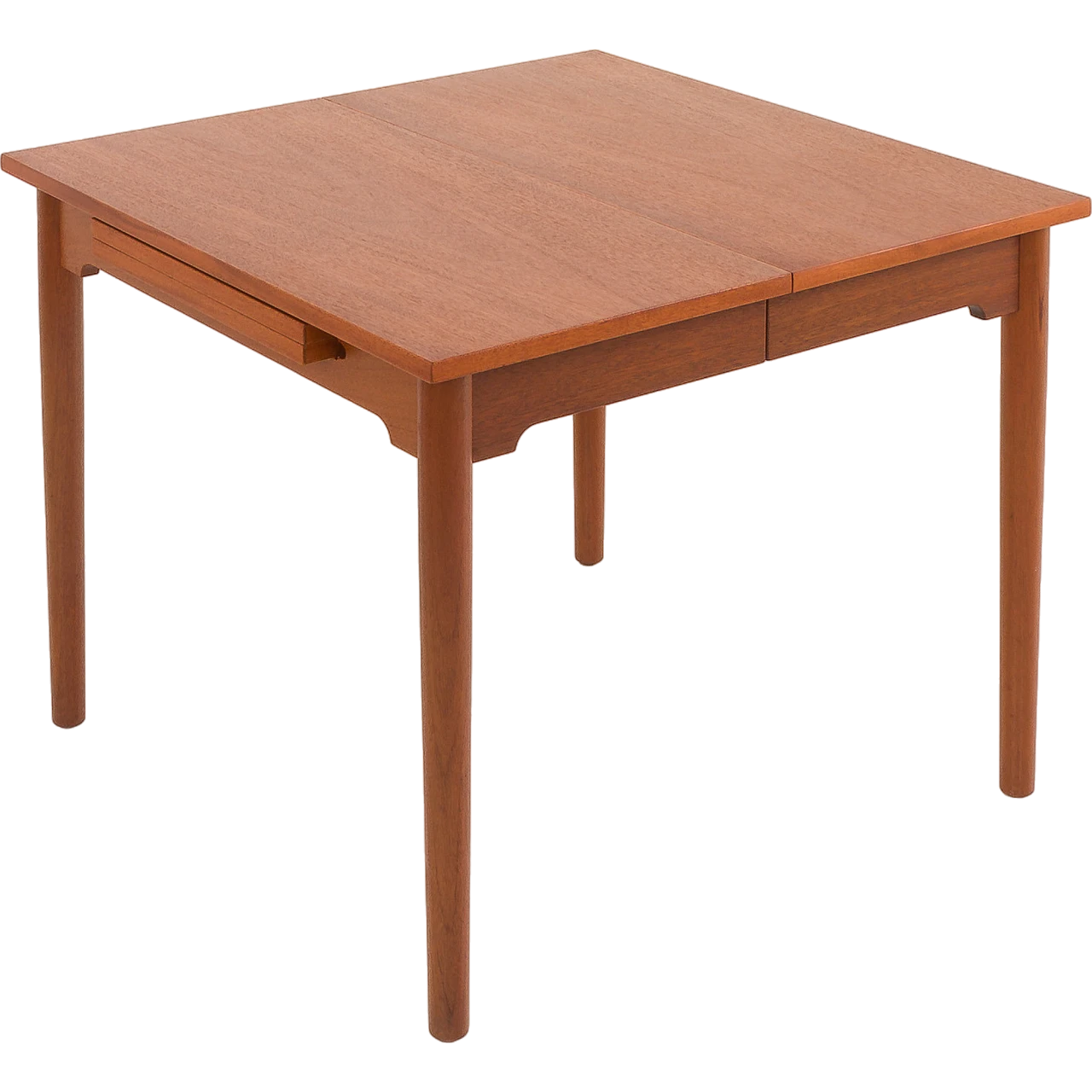 Square extendable teak table by H. J. Wegner for PP Mobler, 1960s 15