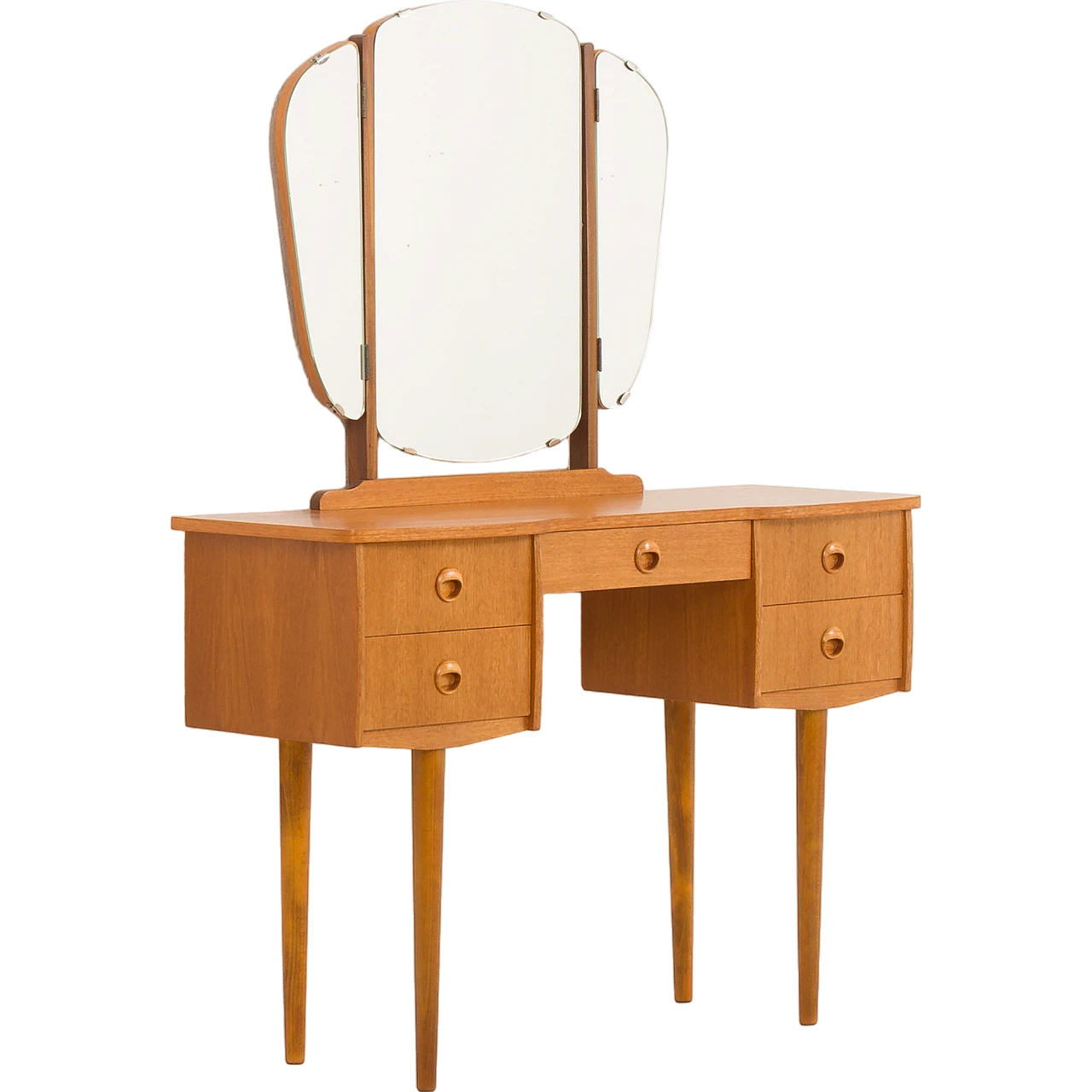 Scandinavian dressing table in teak with adjustable mirrors, 1970s 15