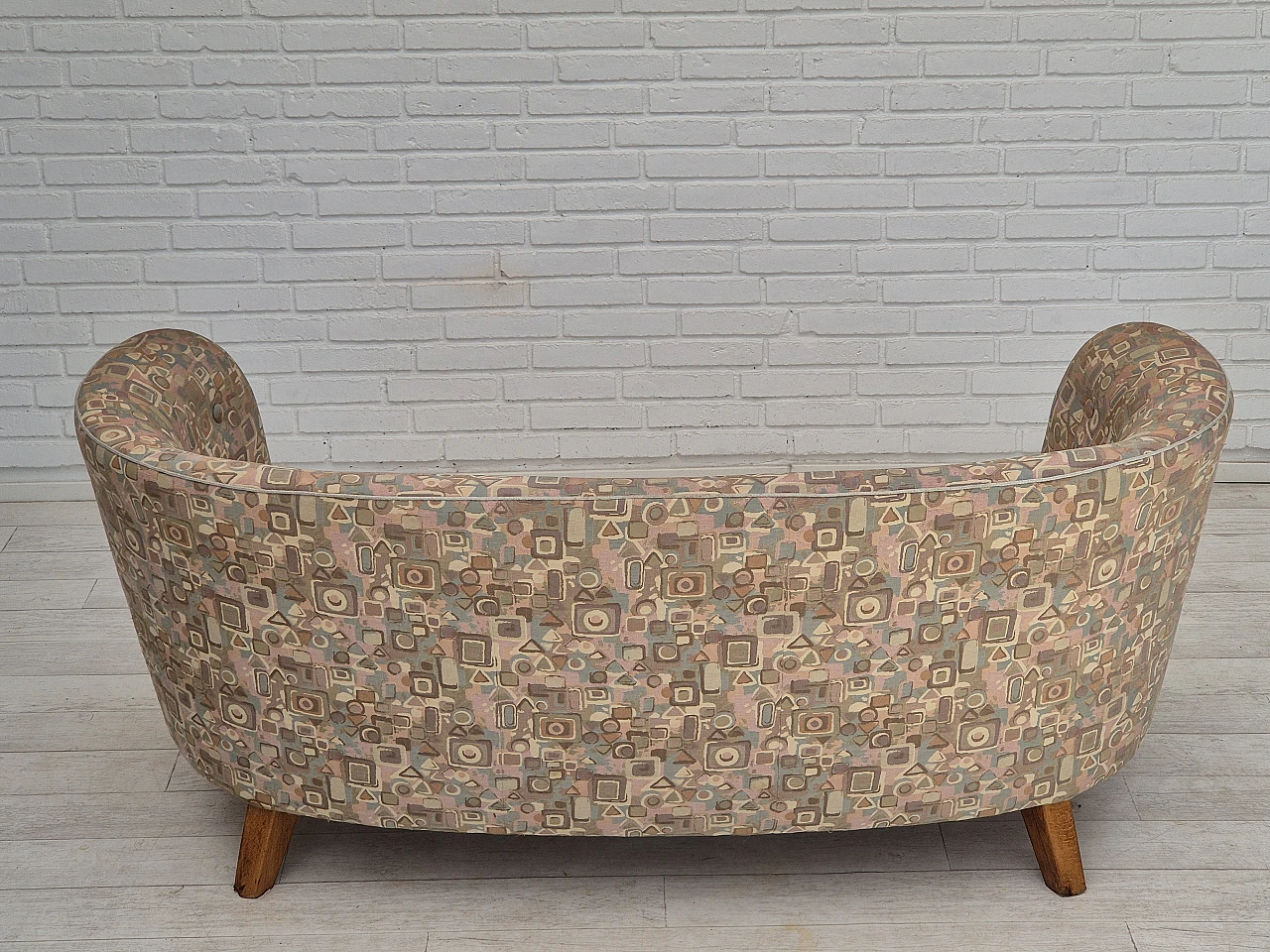 Danish two-seater beech and fabric sofa, 1960s 3