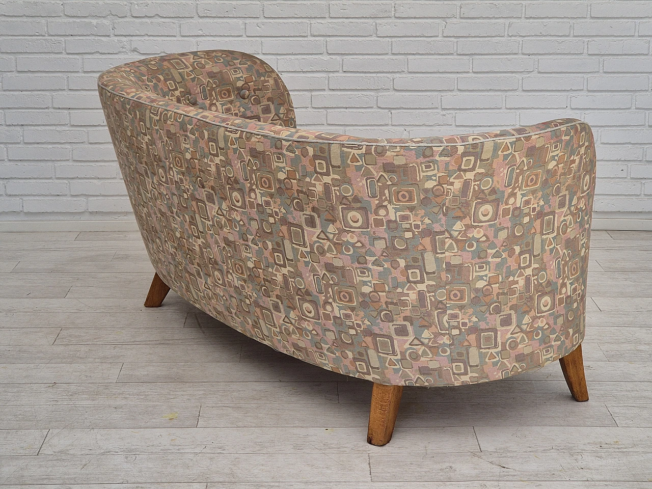 Danish two-seater beech and fabric sofa, 1960s 15