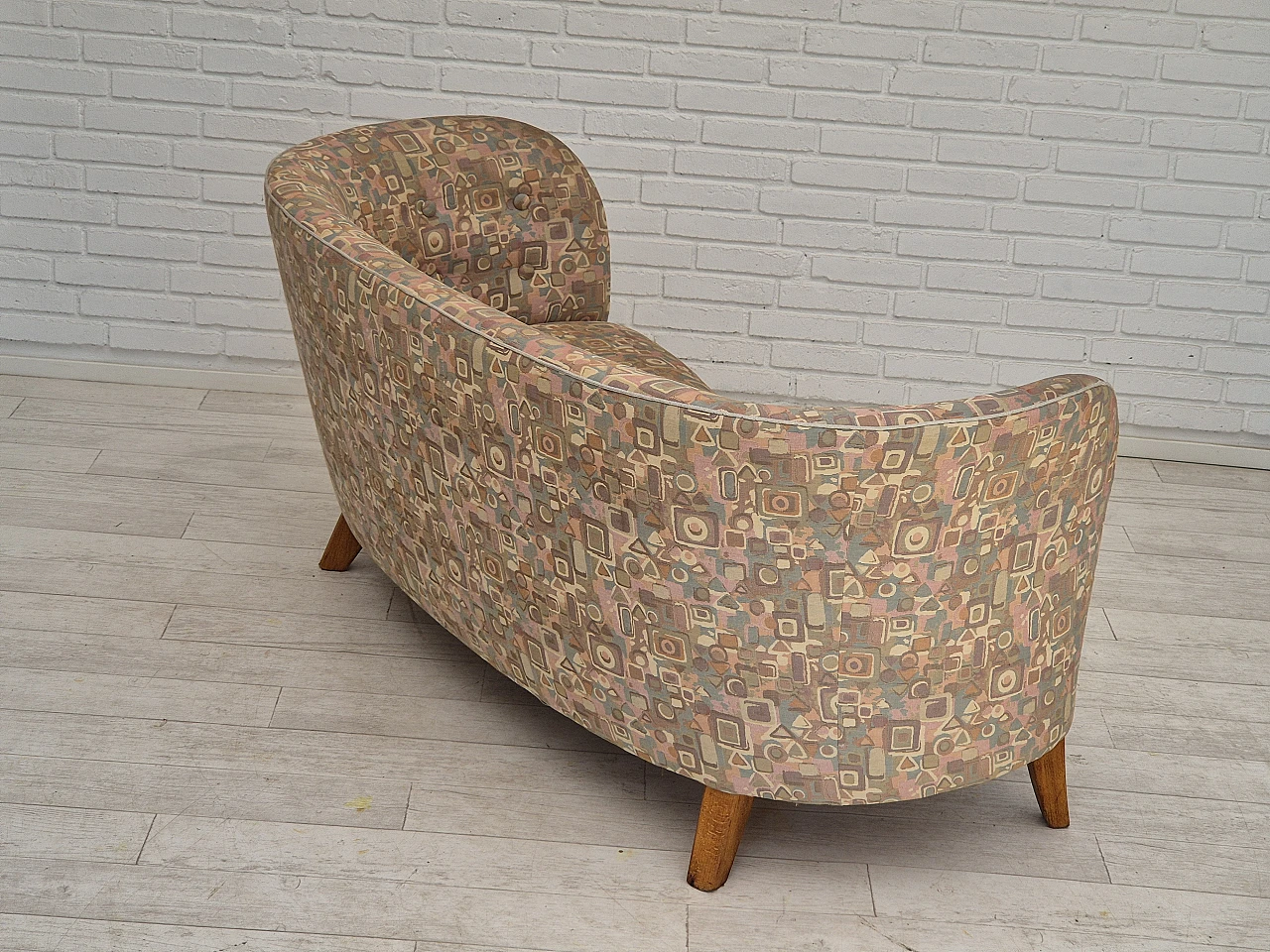 Danish two-seater beech and fabric sofa, 1960s 16