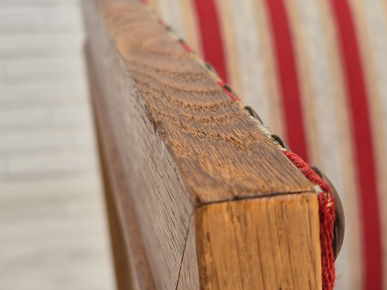 Danish two-seater wool and oak sofa, 1960s 7