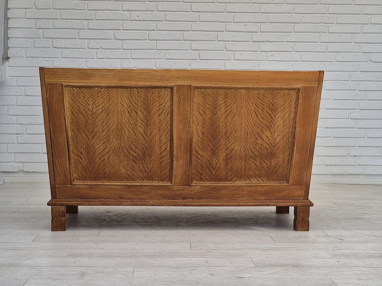 Danish two-seater wool and oak sofa, 1960s 14