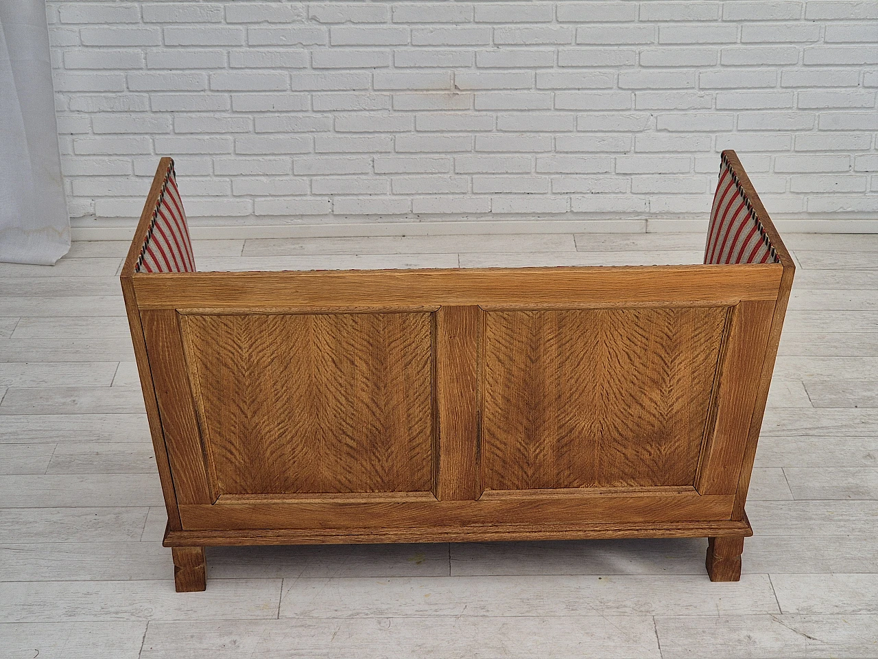 Danish two-seater wool and oak sofa, 1960s 15