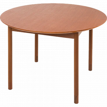 Danish round extendable table in teak, 1960s