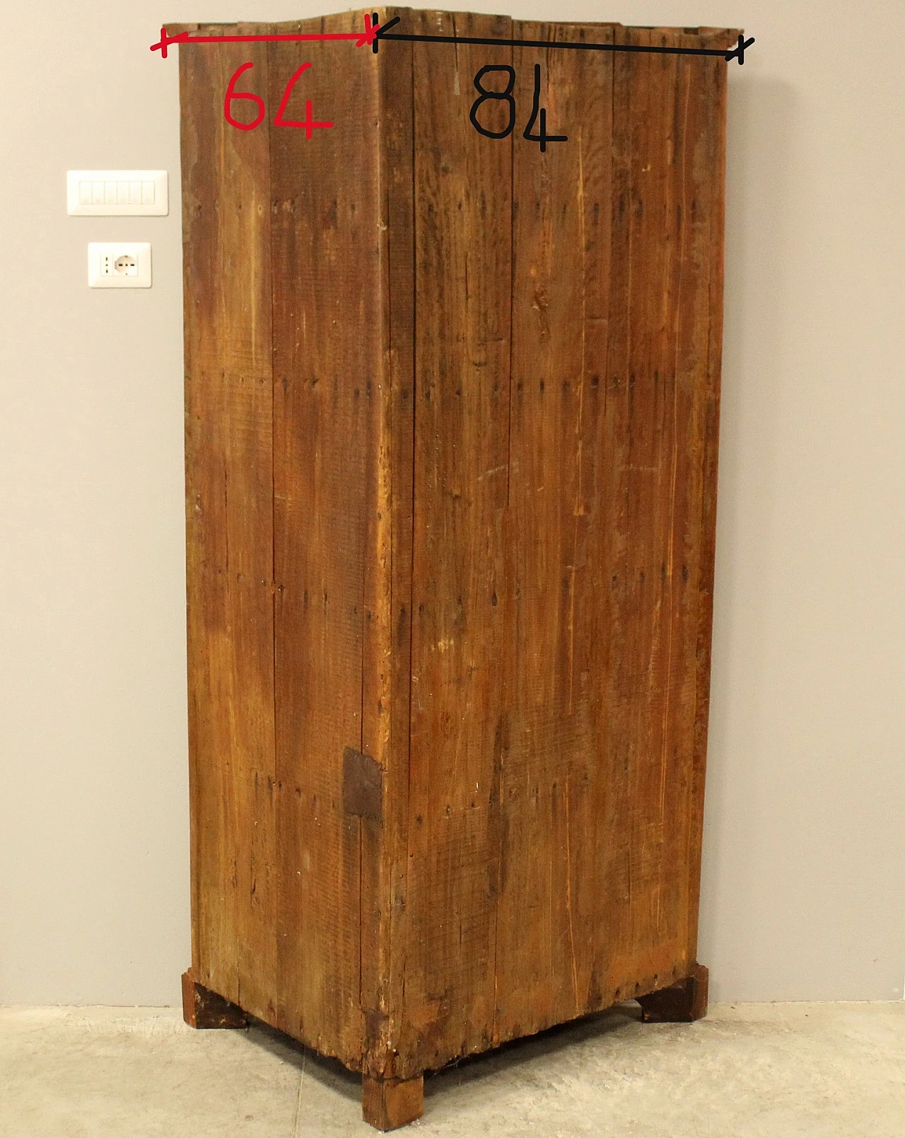 Corner wardrobe in solid cherry wood, 19th century 1