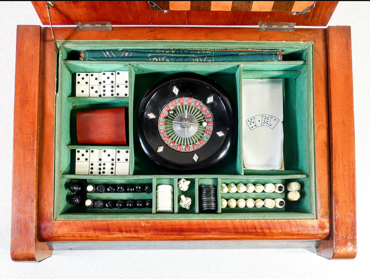 Art Deco wooden box with board games by Kallima 2