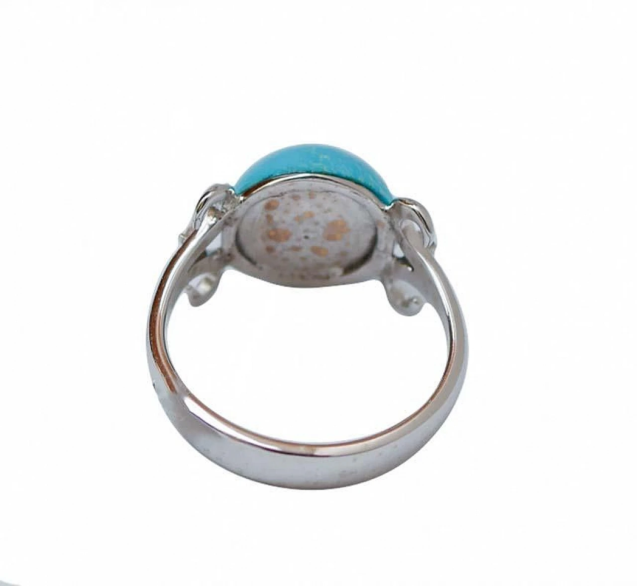 14 Karat white gold ring with magnesite and diamonds, 1970s 3