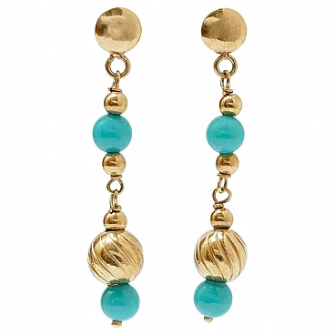 Stones, 18 Karat Yellow Gold Earrings.