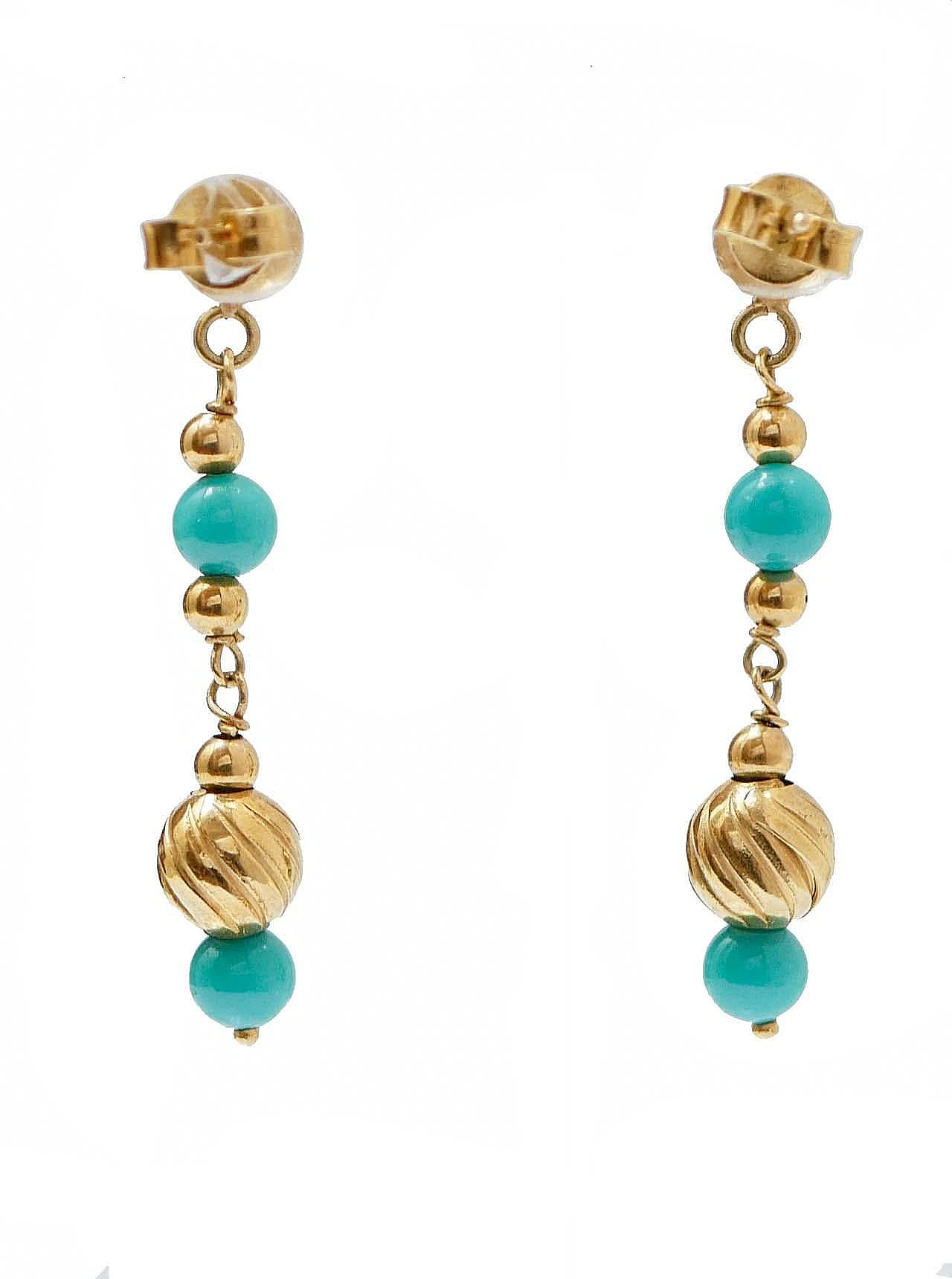 Stones, 18 Karat Yellow Gold Earrings. 3