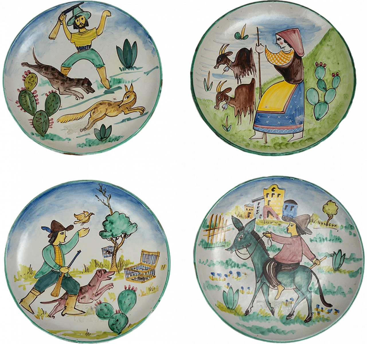 4 Vietri ceramic plates signed C.A.S, 1960s 7