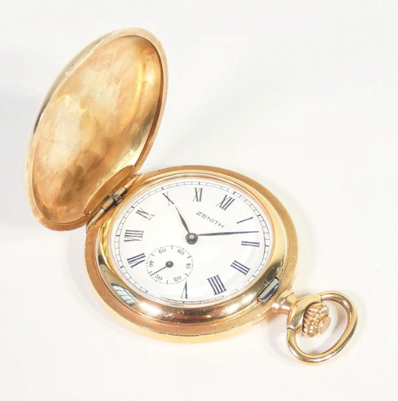 Gold-plated metal 2541 pocket watch by Zenith, 1960s 1