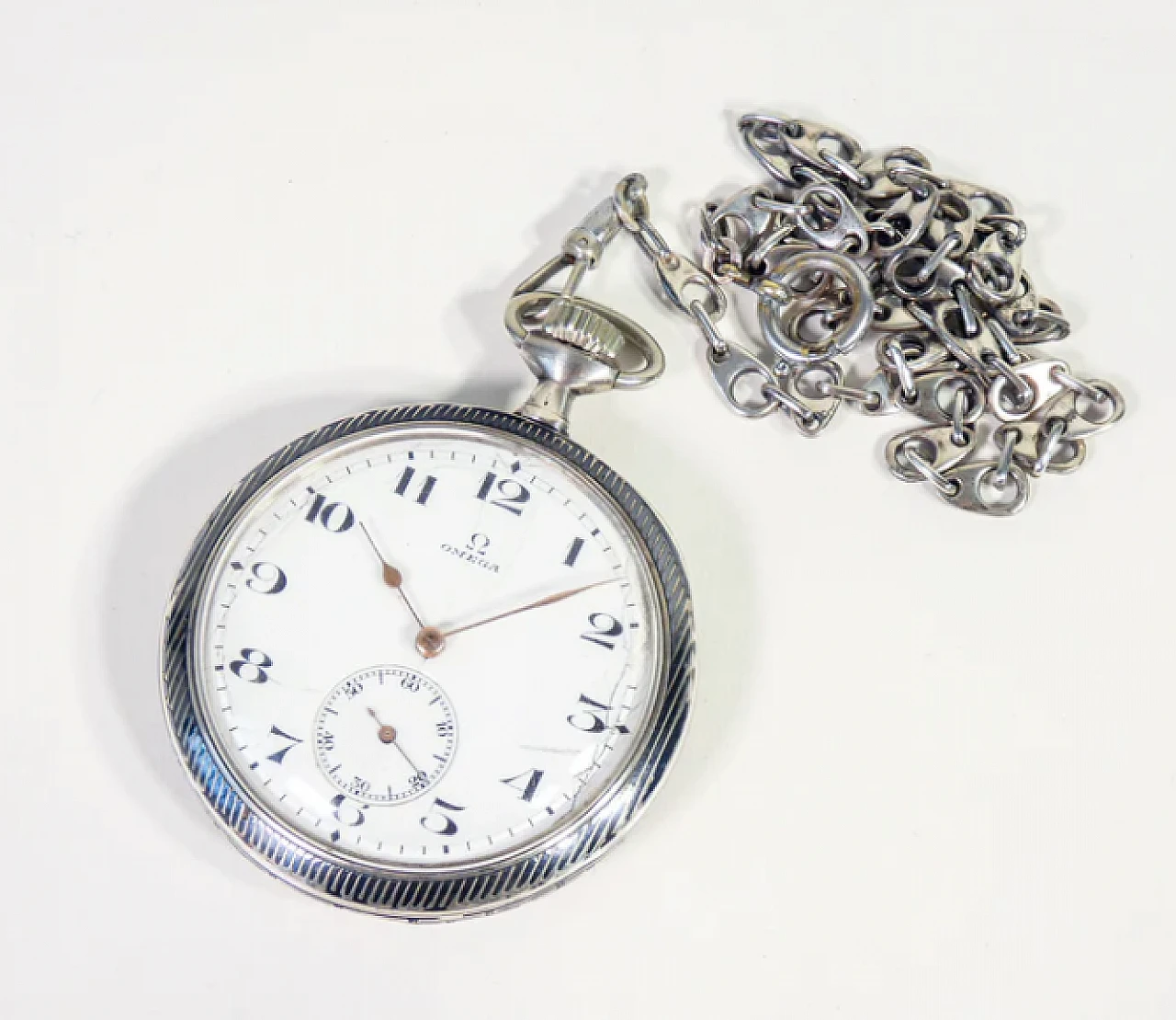 Pocket watch 40.6L in silver by Omega, 1920s 1