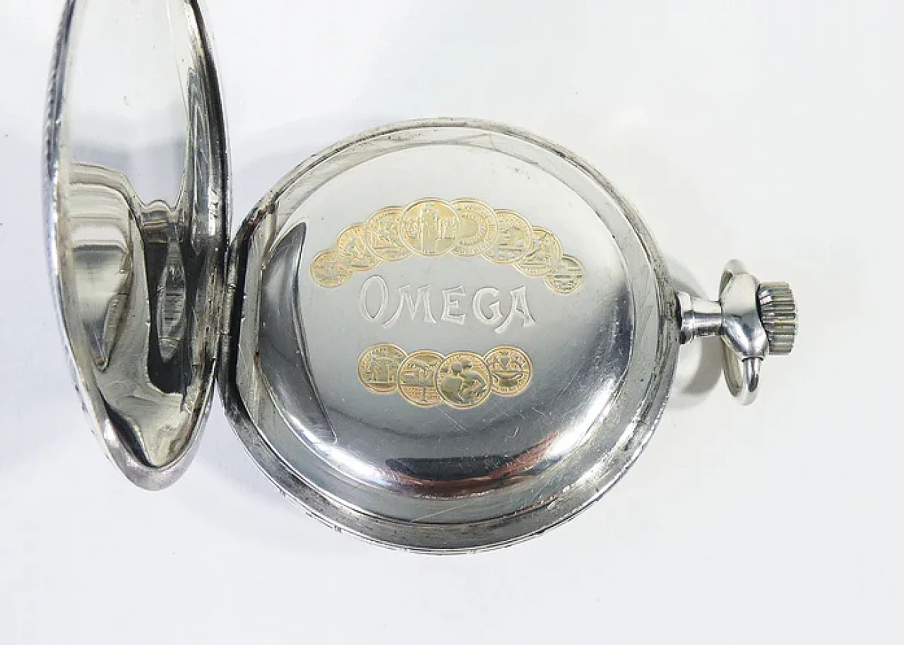 Pocket watch 40.6L in silver by Omega, 1920s 9