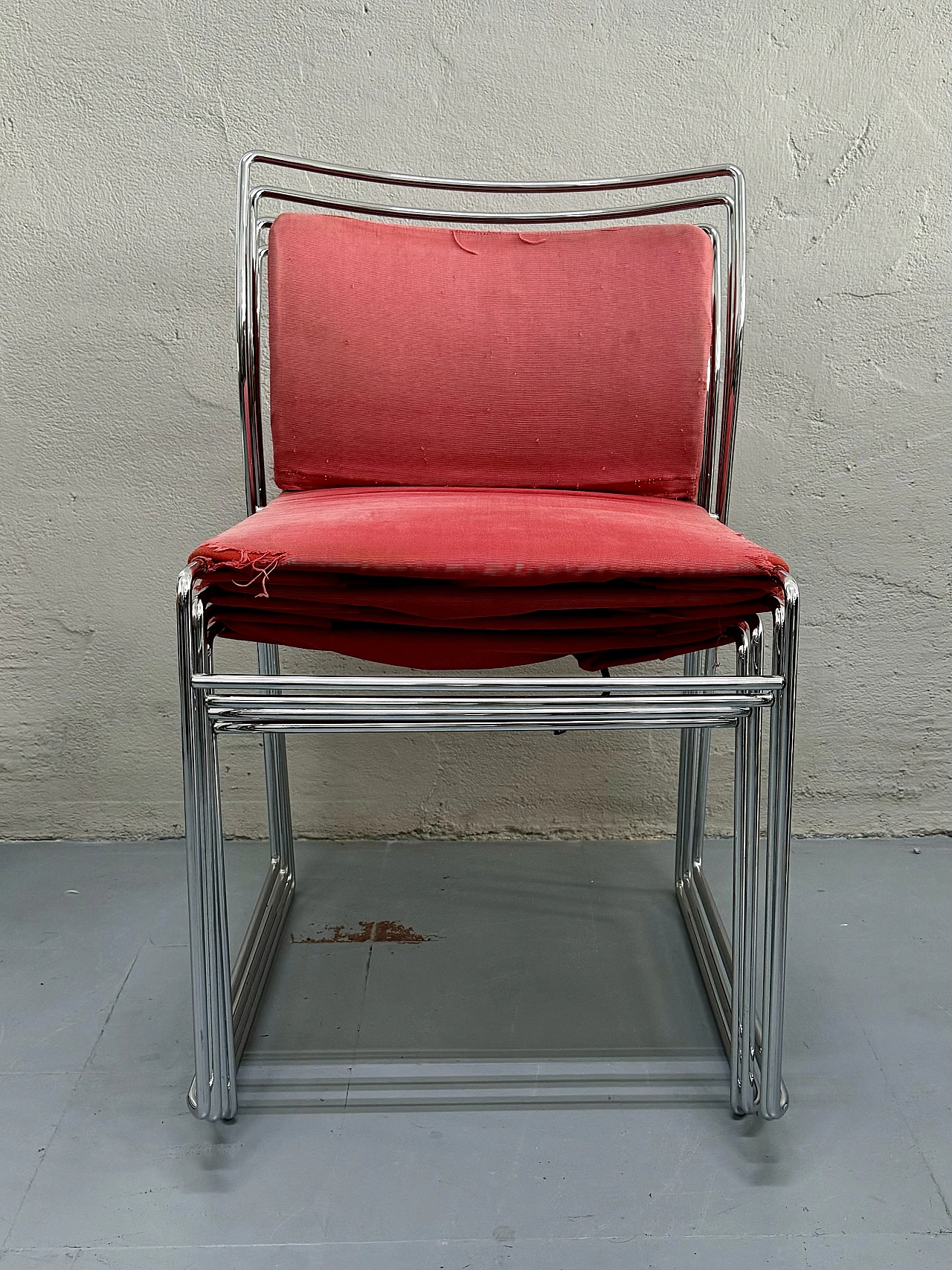 4 Chromed metal Tulu chairs by Takahama Kazuide, 1970s 3