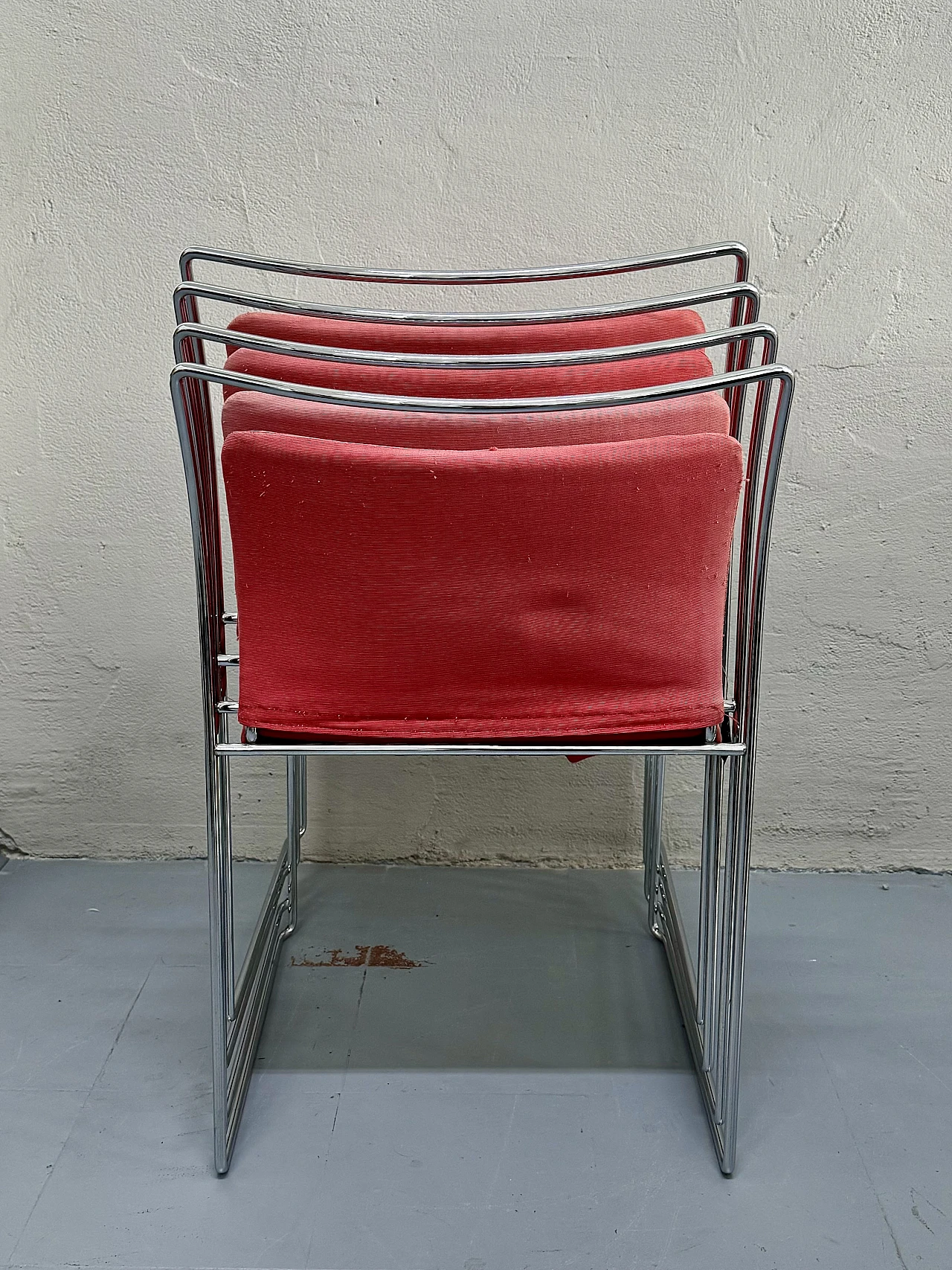 4 Chromed metal Tulu chairs by Takahama Kazuide, 1970s 5