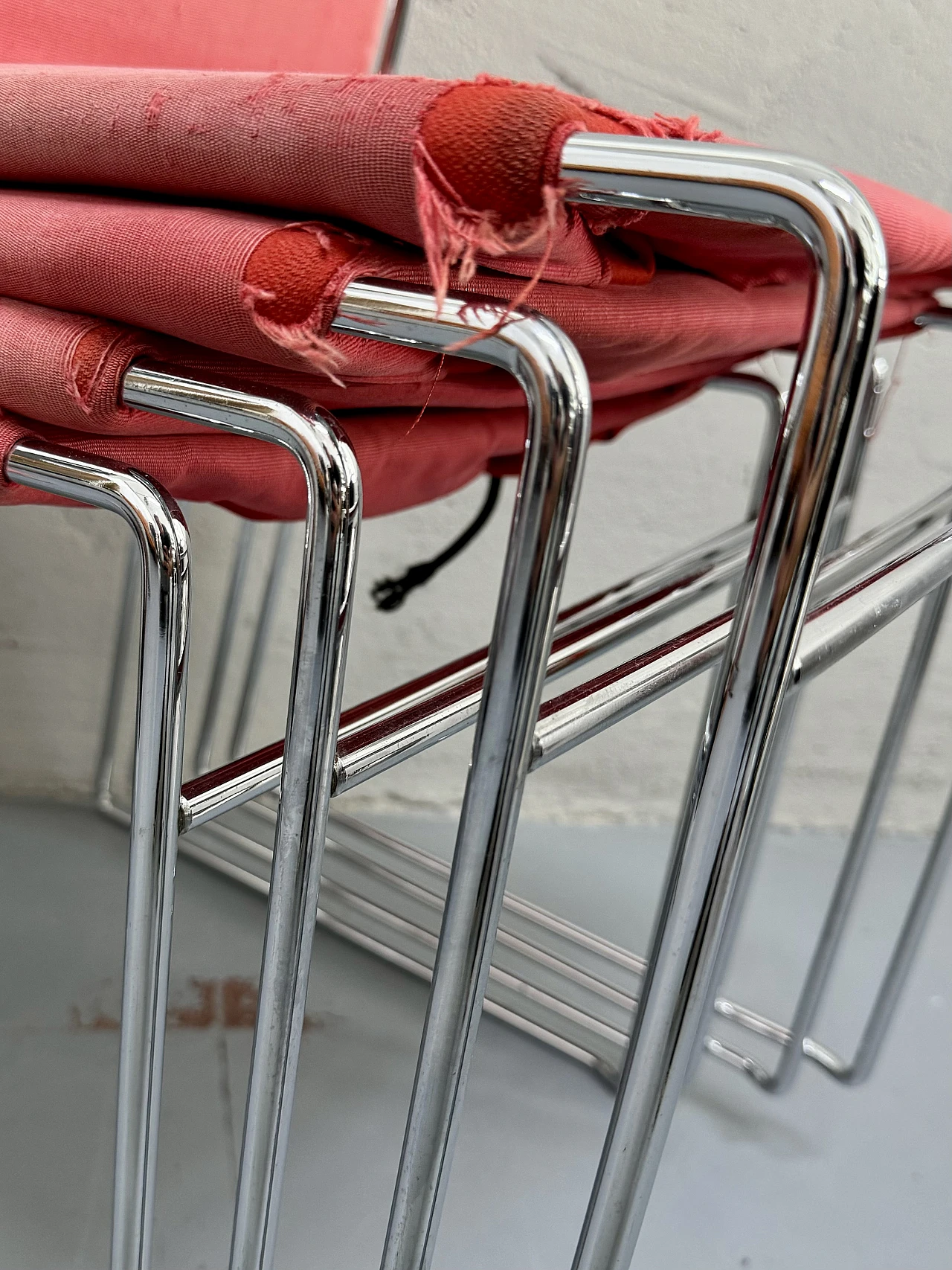 4 Chromed metal Tulu chairs by Takahama Kazuide, 1970s 10