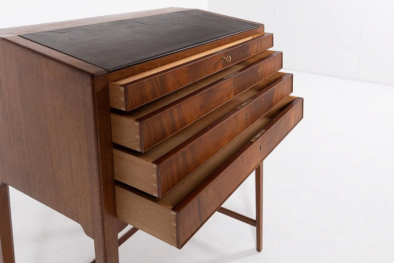 Mahogany writing desk with drawers by Frits Henningsen, 1950s 3