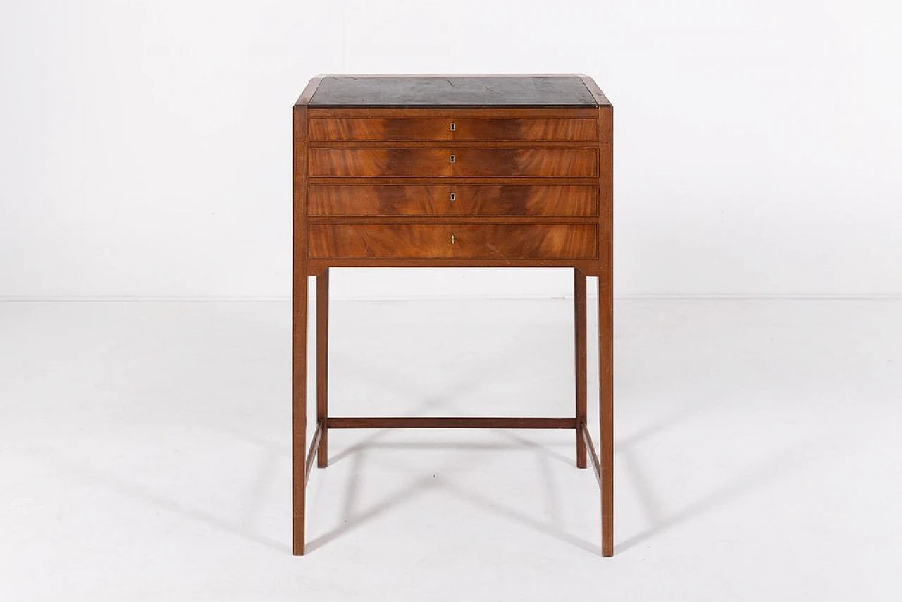 Mahogany writing desk with drawers by Frits Henningsen, 1950s 4