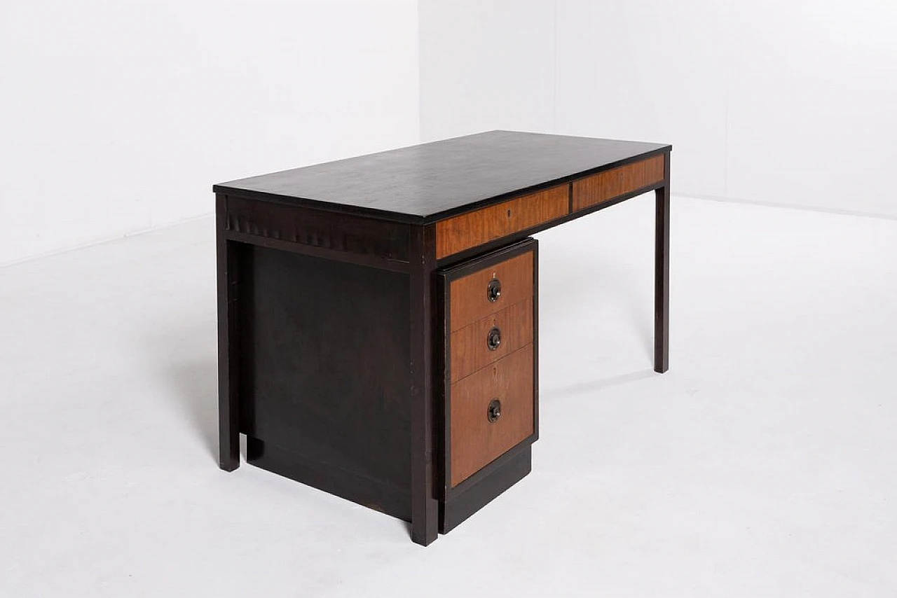 Scandinavian desk with drawers unit in walnut veneer, 1960s 3