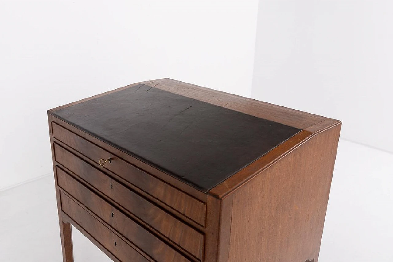 Mahogany writing desk with drawers by Frits Henningsen, 1950s 6