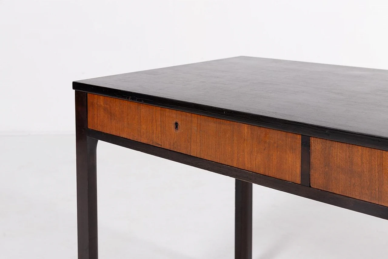 Scandinavian desk with drawers unit in walnut veneer, 1960s 5